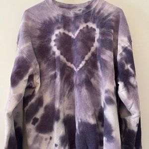 Urban Outfitters Purple Heart Tie-Dye Sweatshirt